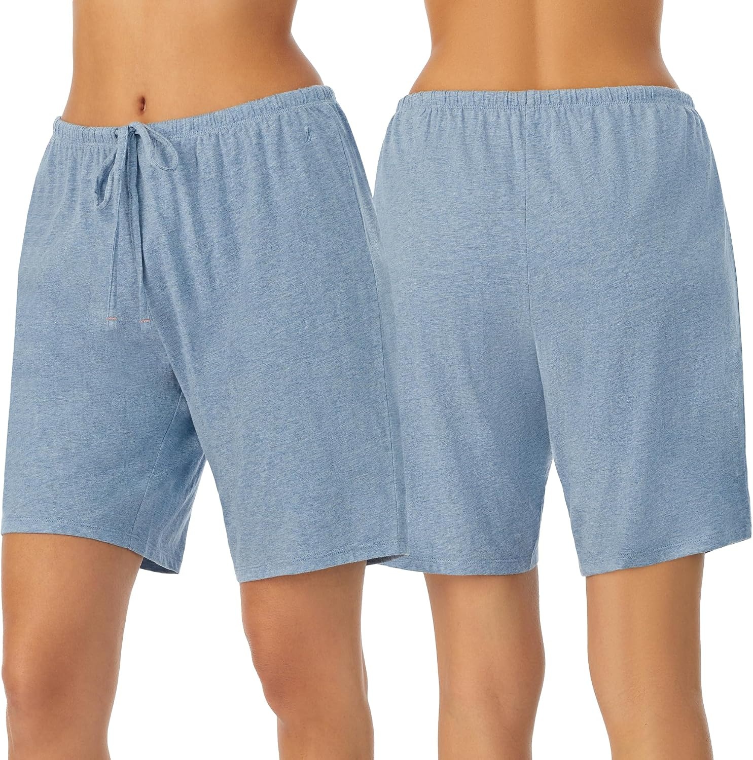 image:imageNautica Womens Sleep Bermuda Shorts Lightweight Breathable Pajama Bottoms Cotton Knit Jersey Sleepwear and LoungewearHeather Blue