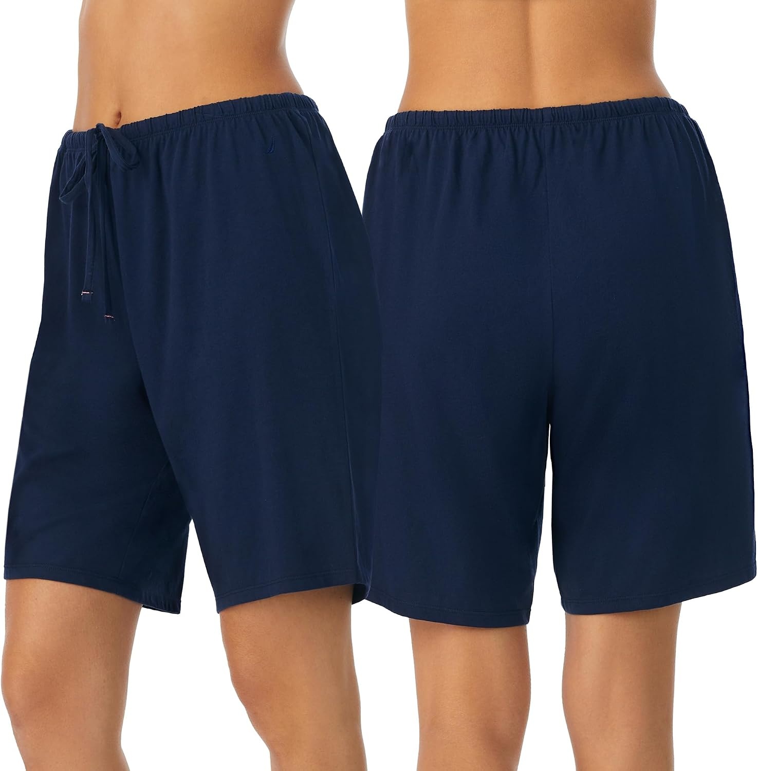 image:imageNautica Womens Sleep Bermuda Shorts Lightweight Breathable Pajama Bottoms Cotton Knit Jersey Sleepwear and LoungewearNavy