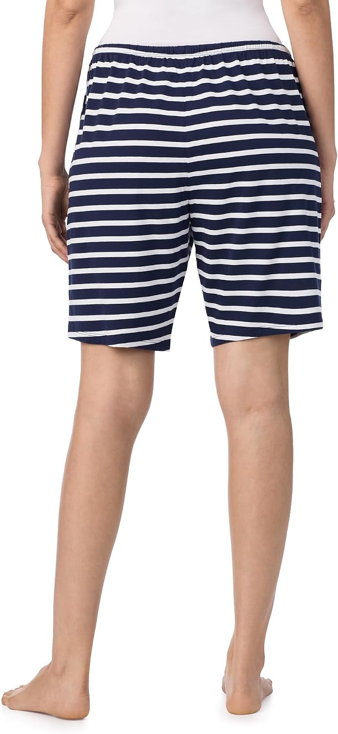 image:imageNautica Womens Sleep Bermuda Shorts Lightweight Breathable Pajama Bottoms Cotton Knit Jersey Sleepwear and LoungewearNavy Stripe