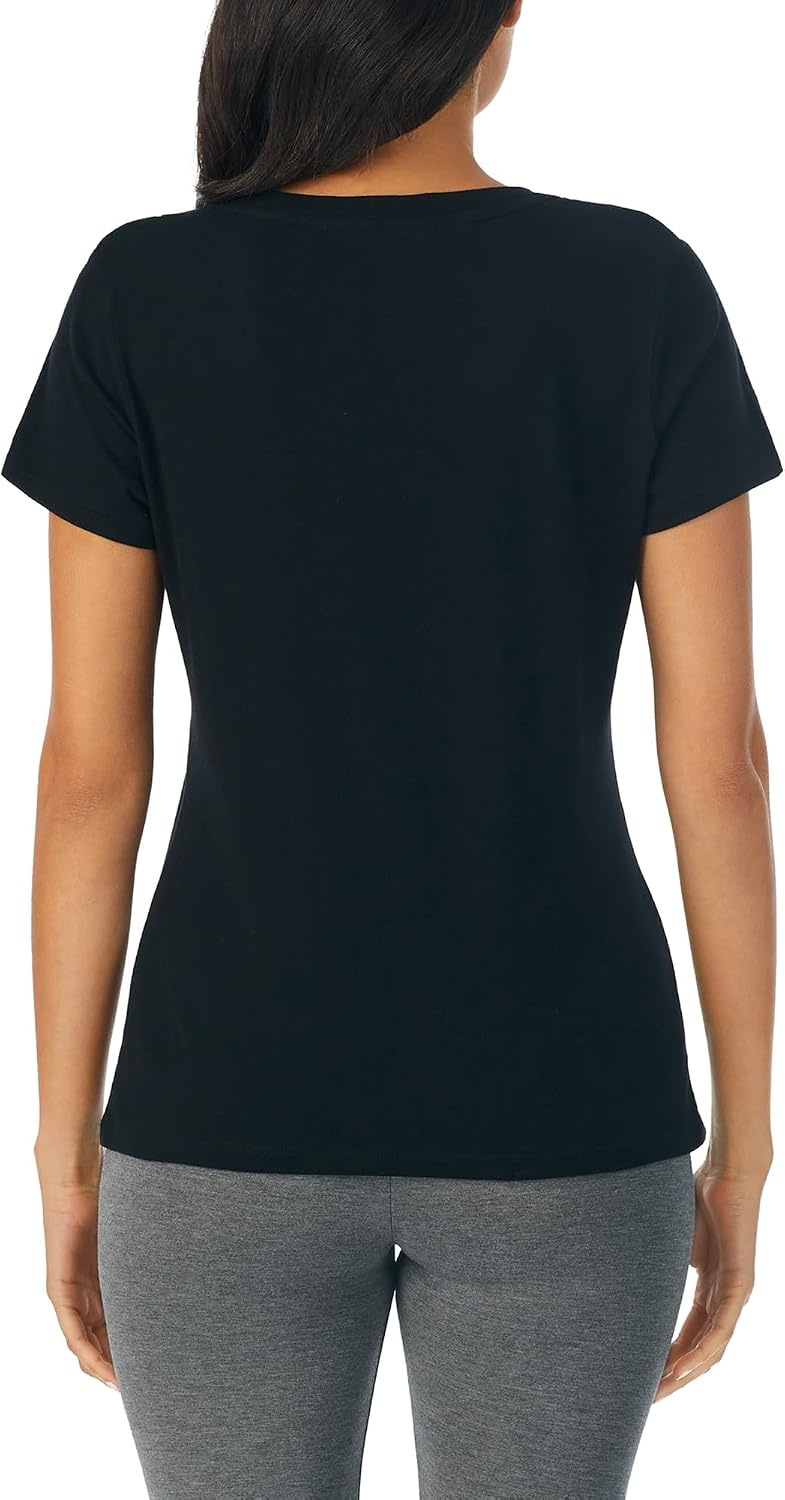 image:imageNautica Womens Sleep Shirt Lightweight Breathable Pajama Top Cotton Knit Jersey VNeck Sleepwear and LoungewearBlack