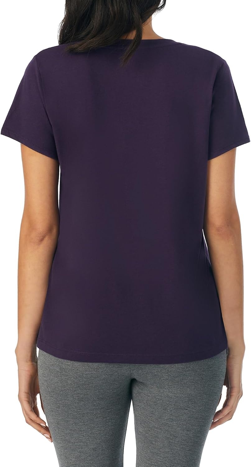 image:imageNautica Womens Sleep Shirt Lightweight Breathable Pajama Top Cotton Knit Jersey VNeck Sleepwear and LoungewearEggplant