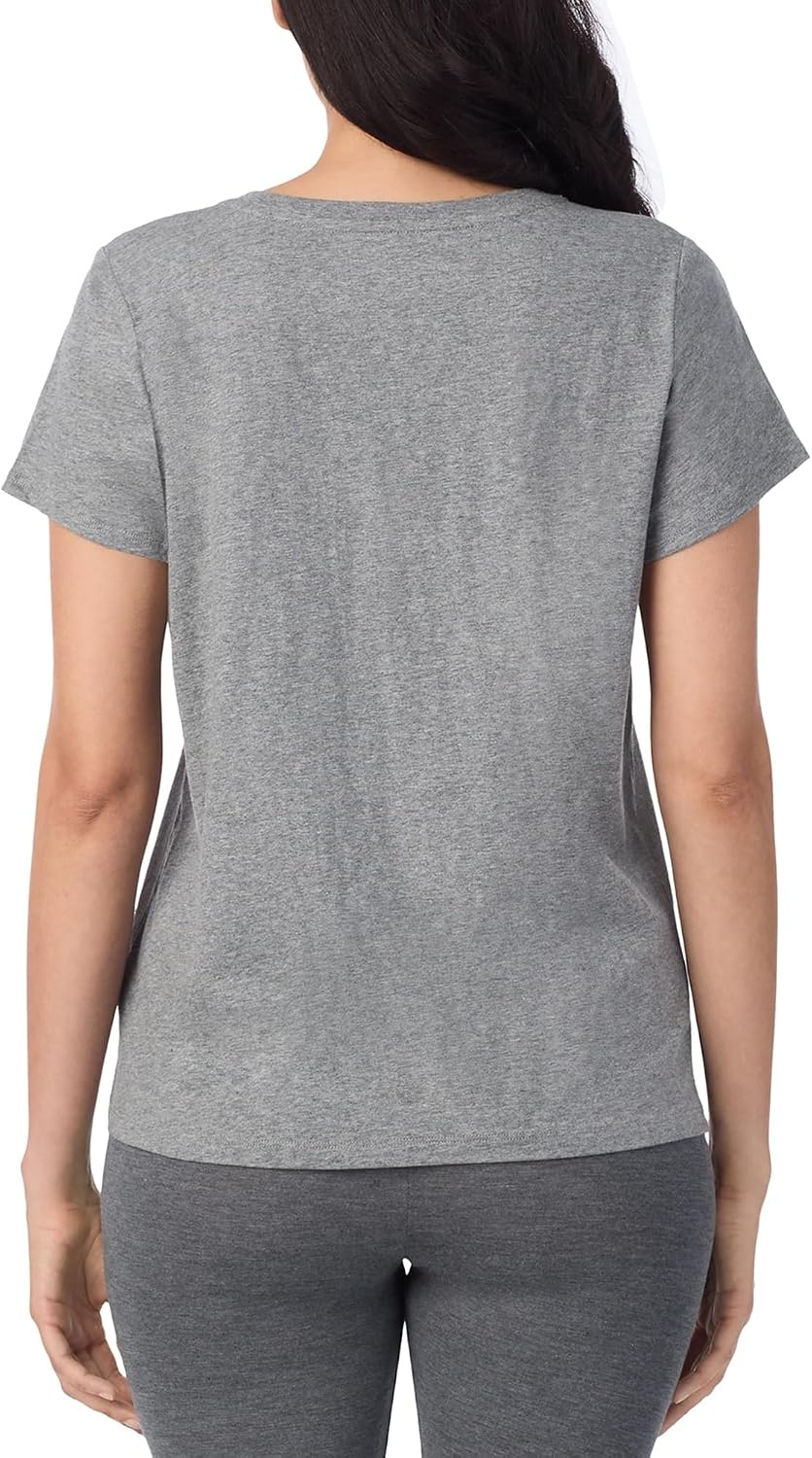 image:imageNautica Womens Sleep Shirt Lightweight Breathable Pajama Top Cotton Knit Jersey VNeck Sleepwear and LoungewearHeather Grey