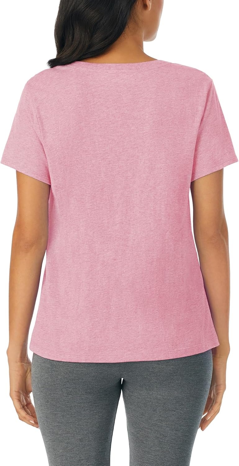 image:imageNautica Womens Sleep Shirt Lightweight Breathable Pajama Top Cotton Knit Jersey VNeck Sleepwear and LoungewearHeather Pink