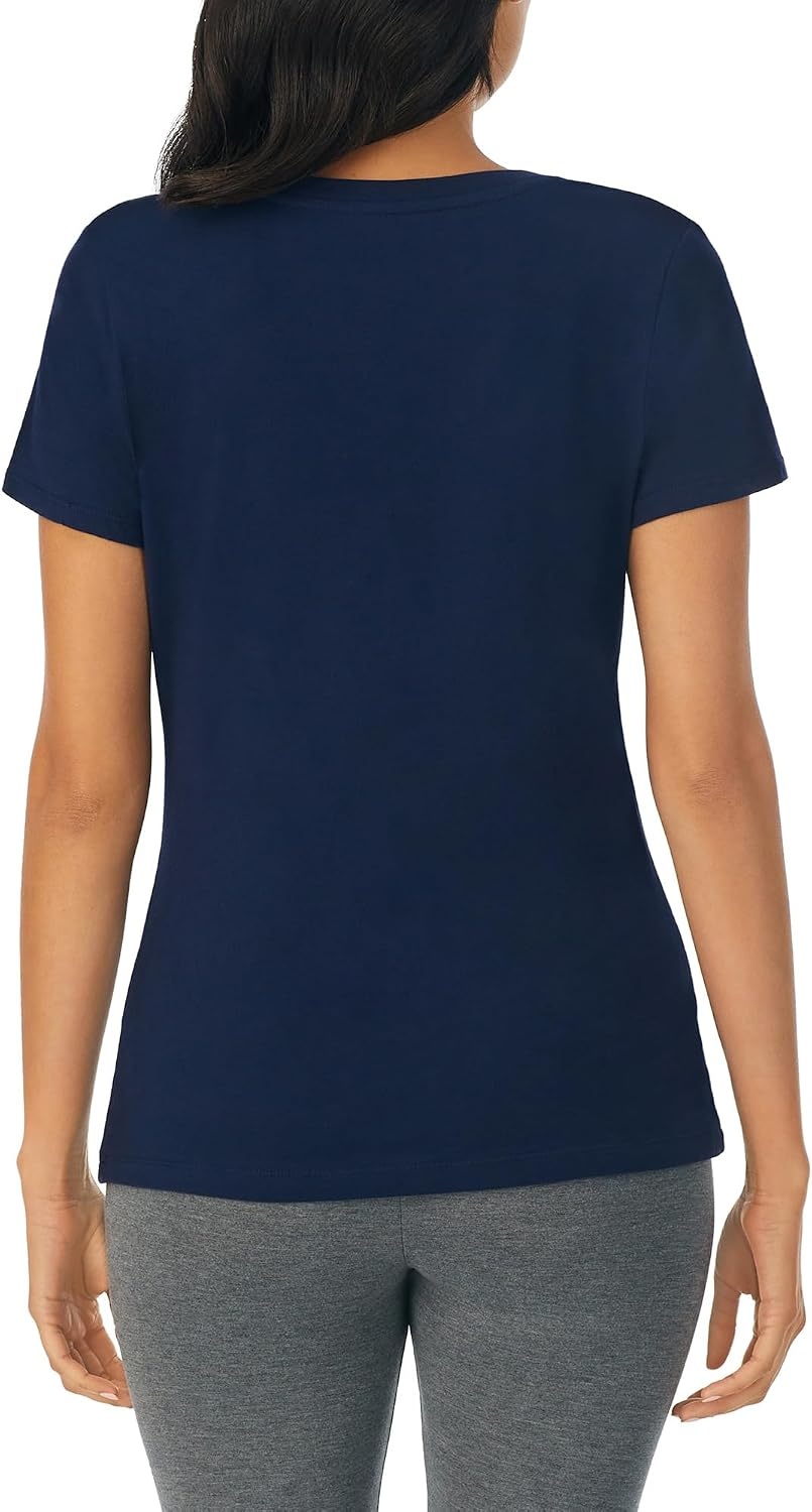 image:imageNautica Womens Sleep Shirt Lightweight Breathable Pajama Top Cotton Knit Jersey VNeck Sleepwear and LoungewearNavy