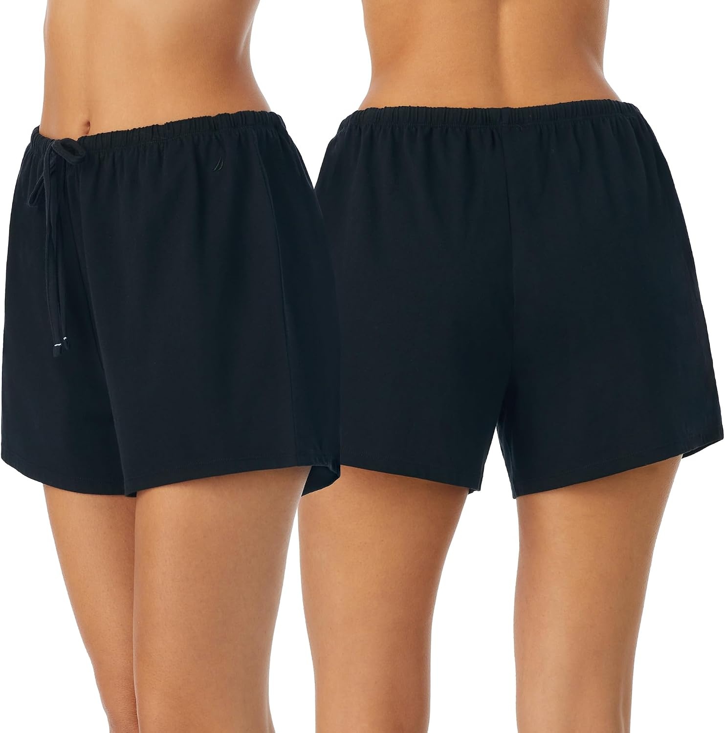 image:imageNautica Womens Sleep Shorts MidThigh Lightweight Breathable Pajama Bottoms Cotton Knit Jersey Sleepwear and Loungewear2 Pack PurpleBlack