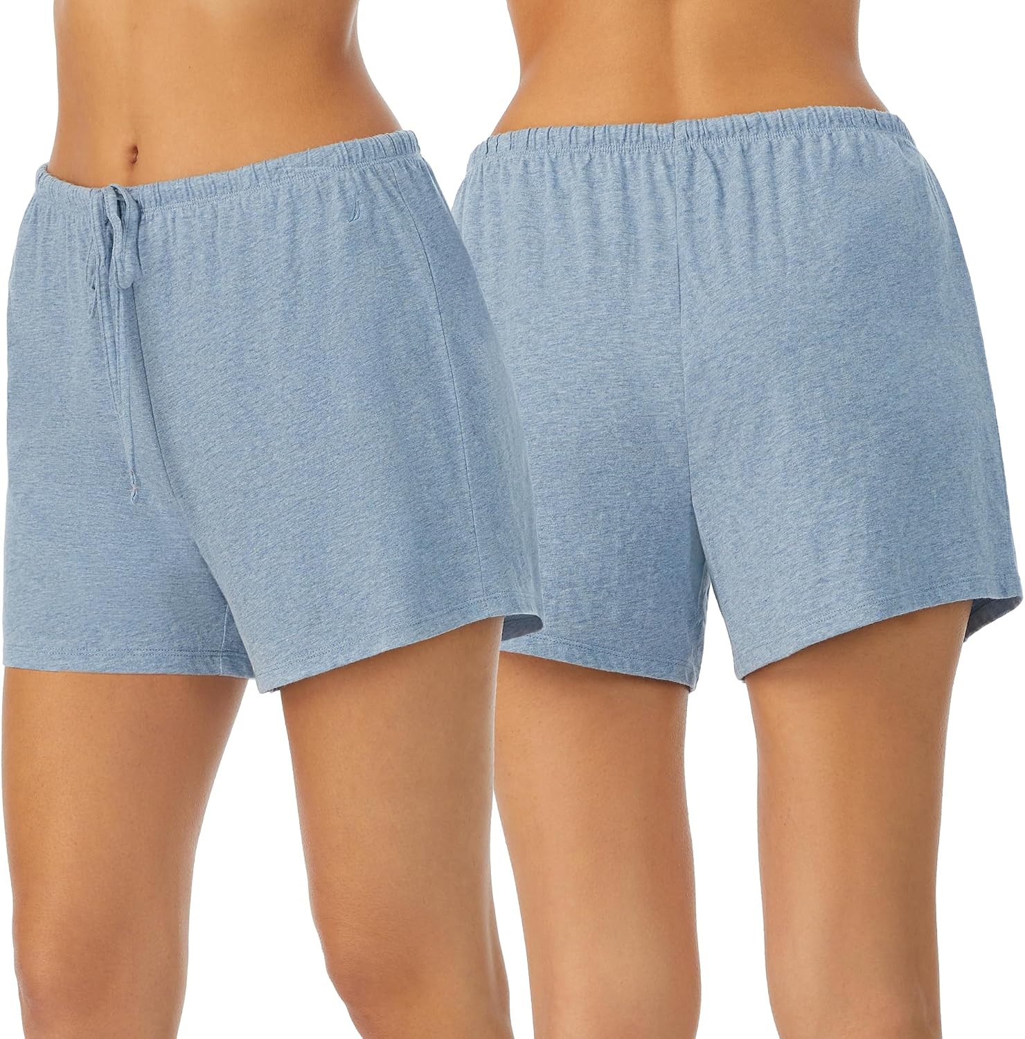 image:imageNautica Womens Sleep Shorts MidThigh Lightweight Breathable Pajama Bottoms Cotton Knit Jersey Sleepwear and LoungewearHeather Blue