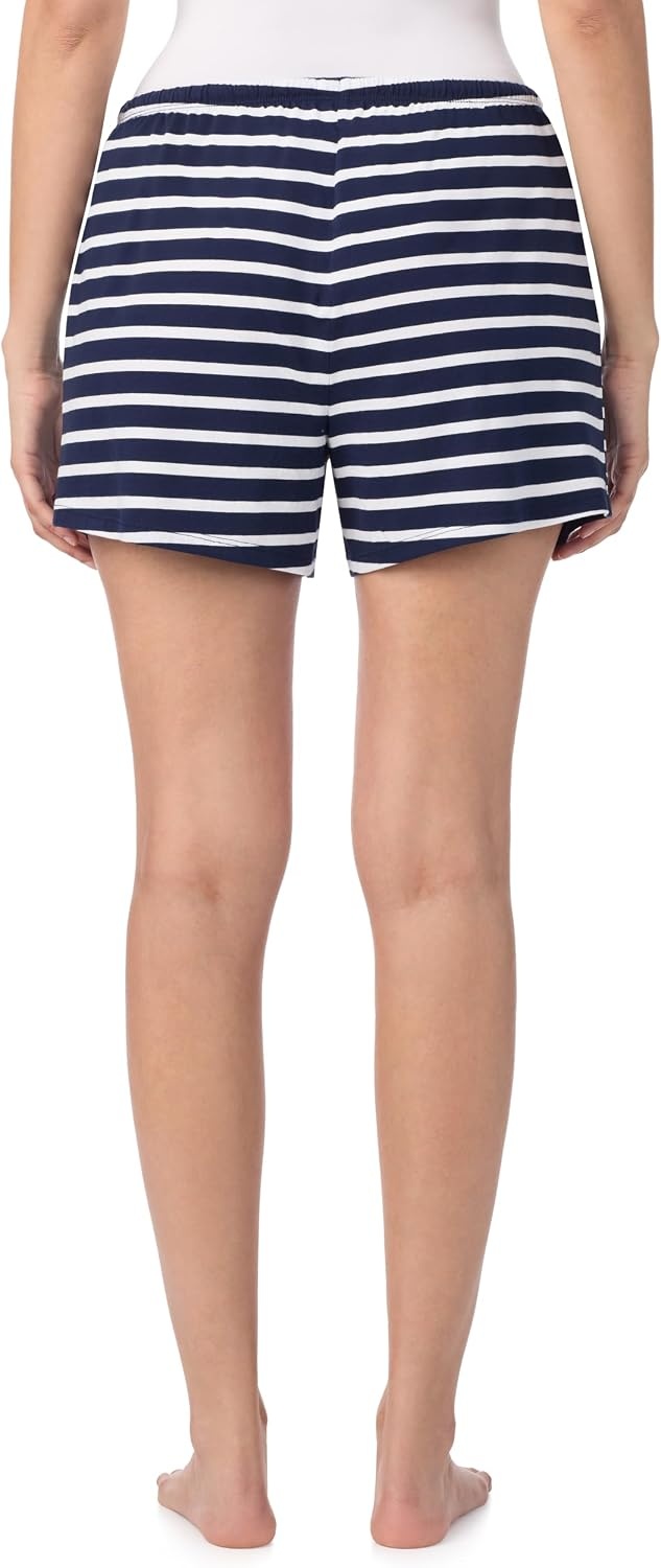 image:imageNautica Womens Sleep Shorts MidThigh Lightweight Breathable Pajama Bottoms Cotton Knit Jersey Sleepwear and LoungewearNavy Stripe
