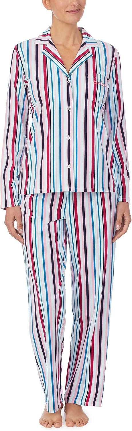 image:imageNautica Womens Sleepwear Long Sleeve Button Down Shirt and Pant 2Piece Pajama SetMulticolored