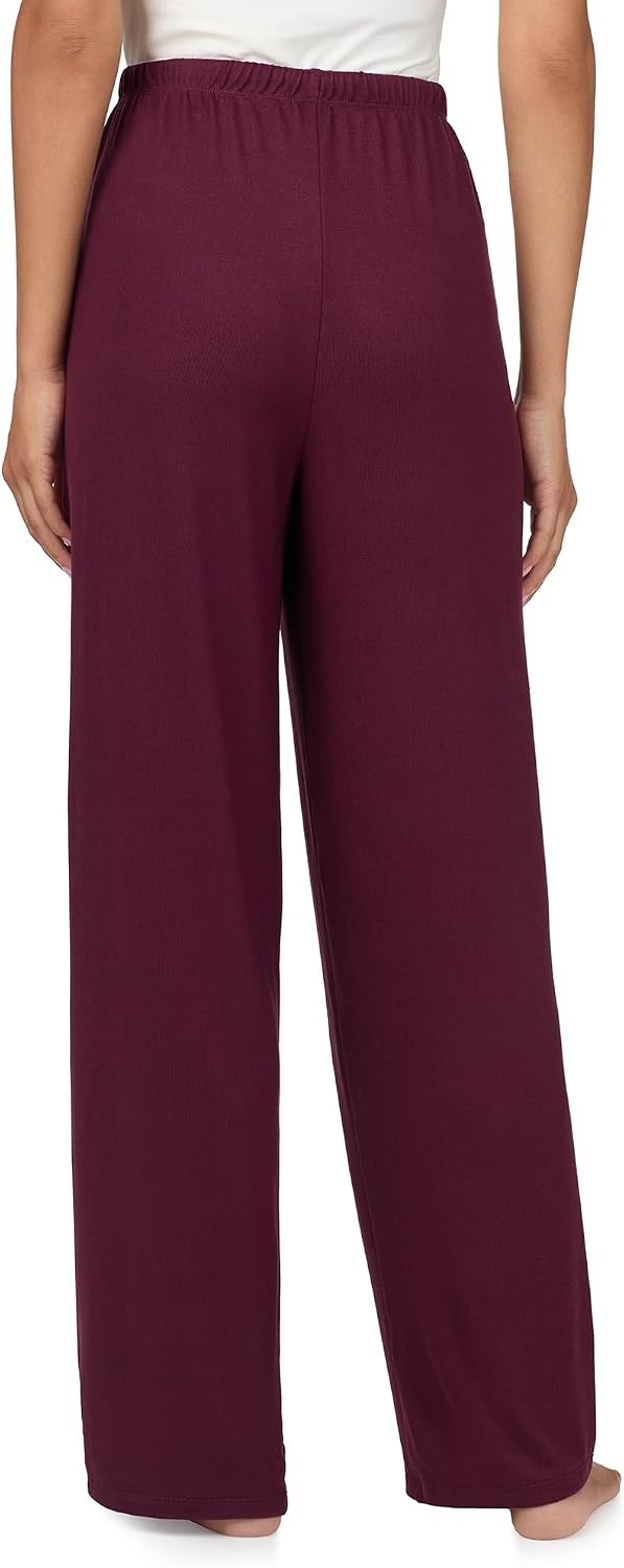 image:imageNautica Womens Sleepwear amp Loungewear Sweater Knit Wide Leg Lounge Pajama Pants Lightweight Soft amp Cozy PJs for WomenBurgundy