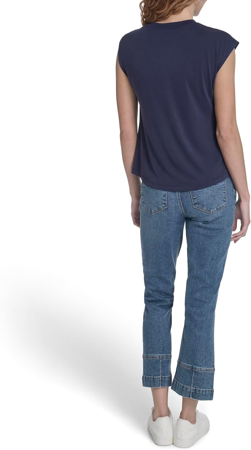 image:imageNautica Womens Sleeveless Twist Tie Soft Solid TopNight Sky