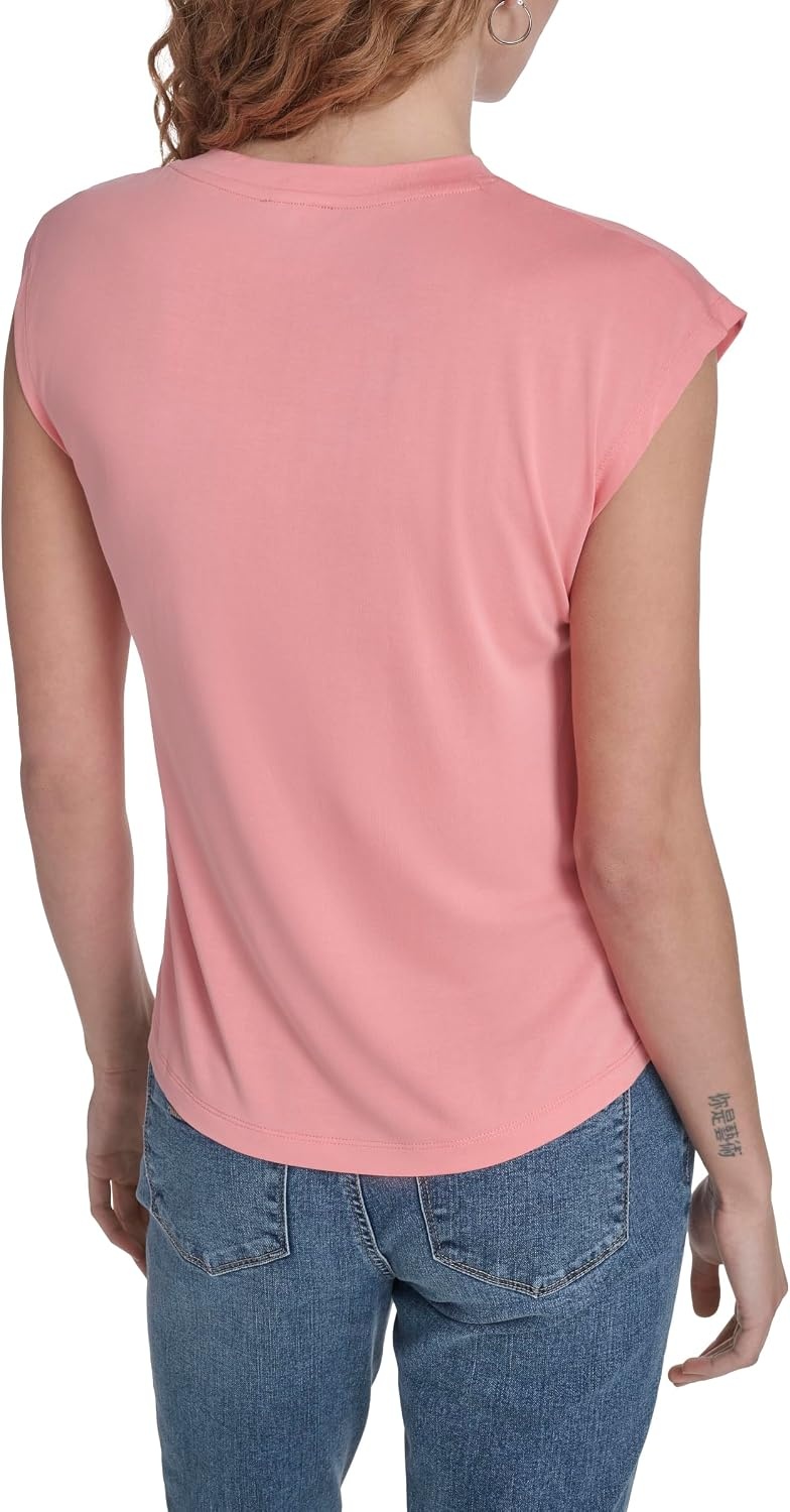 image:imageNautica Womens Sleeveless Twist Tie Soft Solid TopPeony