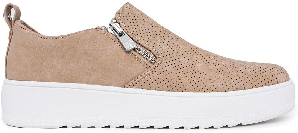 image:imageNautica Womens SlipOn Fashion Sneakers with Side Zipper Comfortable LowTop Walking Shoes for Casual Everyday WearTaupe