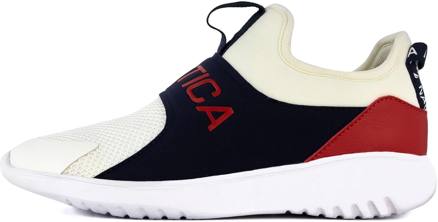 image:imageNautica Womens SlipOn Sneakers Comfortable Running Shoes Stylish amp Easy to Wear Perfect for Everyday WearSaffronred White Blue