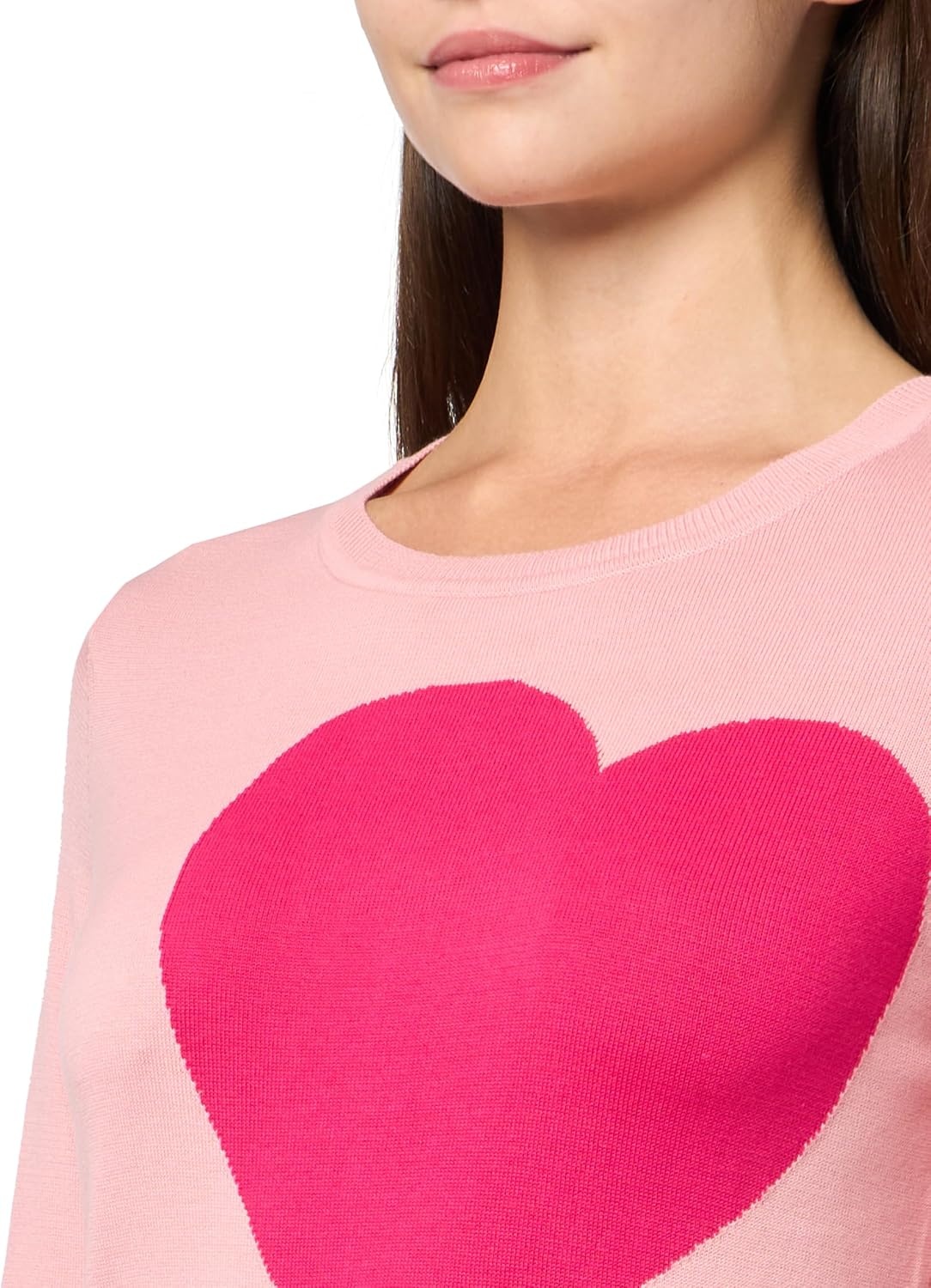 image:imageNautica Womens Soft Heart Long Sleeve Crewneck SweaterBridal RoseAster Pink