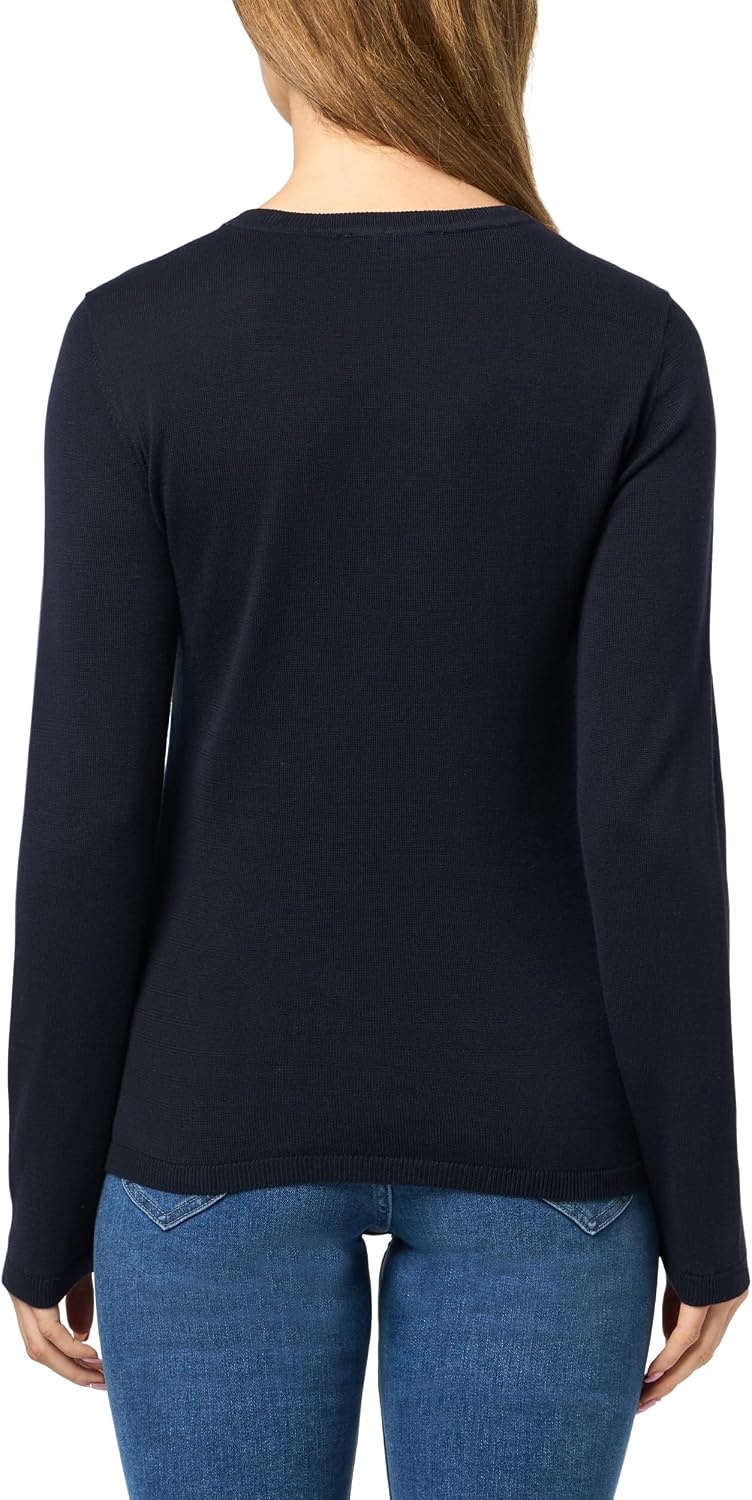 image:imageNautica Womens Soft Heart Long Sleeve Crewneck SweaterNight SkyAster Pink