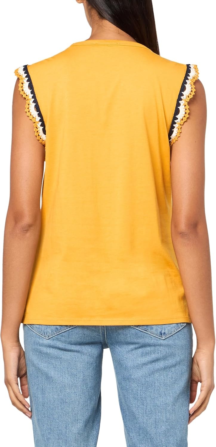 image:imageNautica Womens Solid Cotton VNeck Sleeveless TopGolden Glow