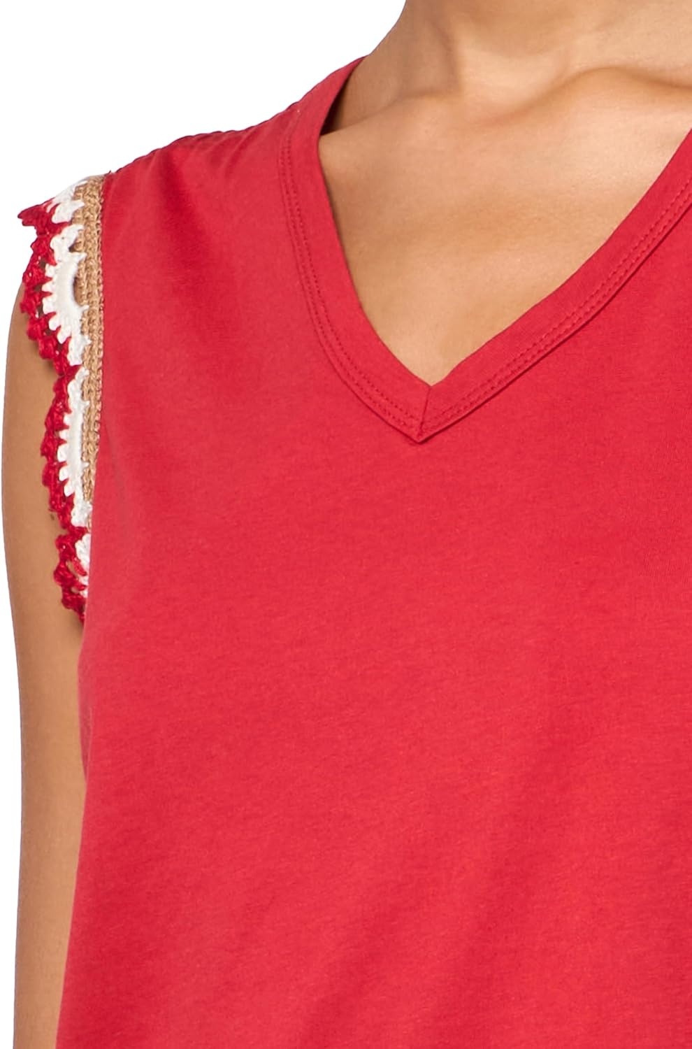 image:imageNautica Womens Solid Cotton VNeck Sleeveless TopSamba