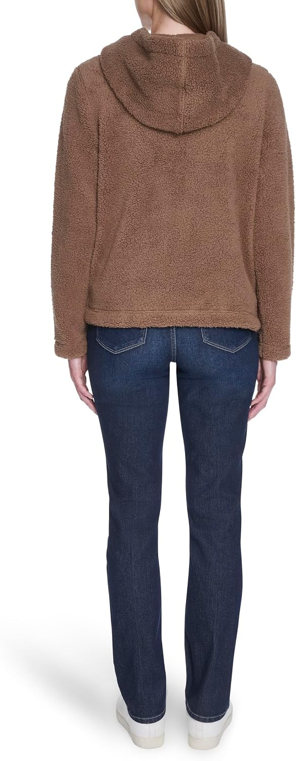 image:imageNautica Womens Solid Sherpa Zipup Hoodie JacketBarley
