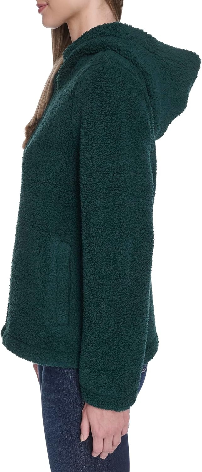 image:imageNautica Womens Solid Sherpa Zipup Hoodie JacketForest
