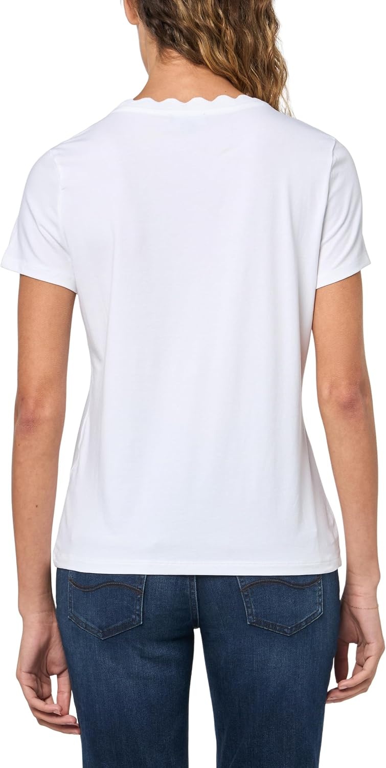 image:imageNautica Womens Solid Short Sleeve Crew Neckline TShirtBright White