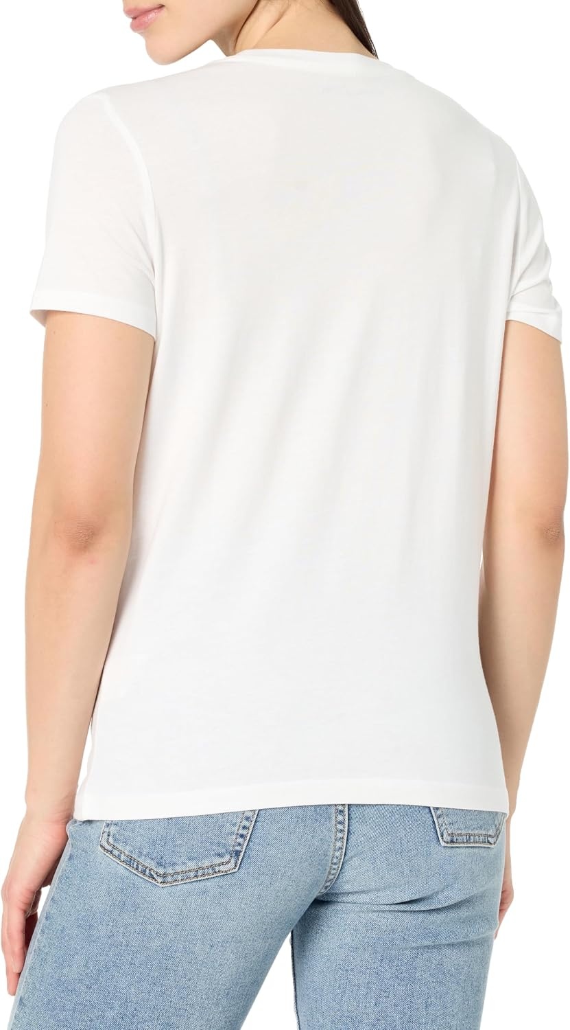image:imageNautica Womens Solid Short Sleeve Crew Neckline TShirtBright WhiteBlue Bell