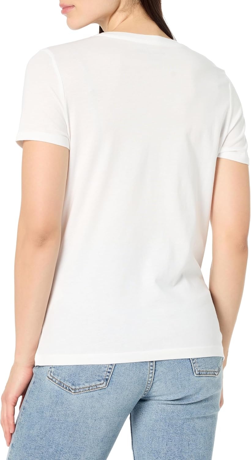 image:imageNautica Womens Solid Short Sleeve Crew Neckline TShirtBright WhiteSeashell