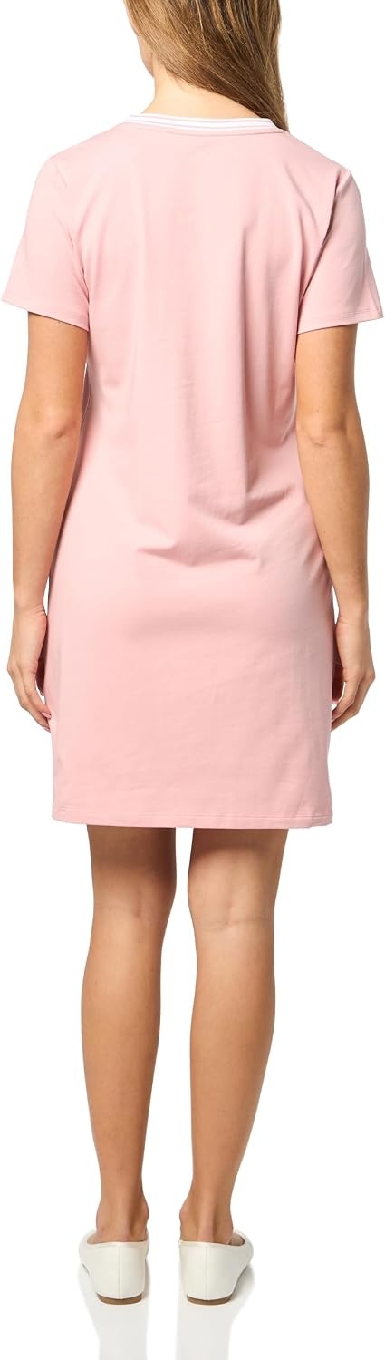 image:imageNautica Womens Solid VNeck Short Sleeve Pullover VNeck TShirt DressBridal Rose