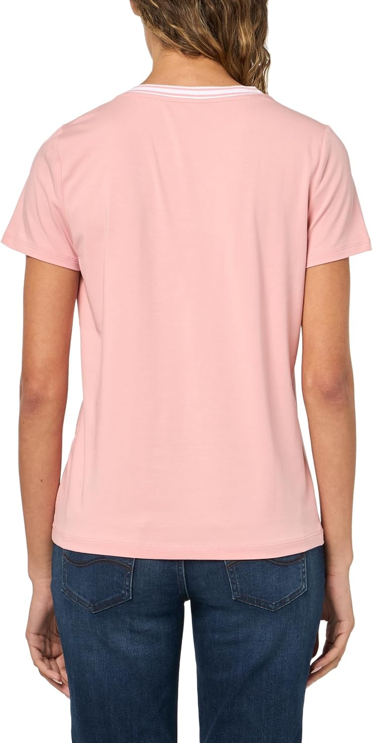 image:imageNautica Womens Solid VNeck Short Sleeve TShirtBridal Rose