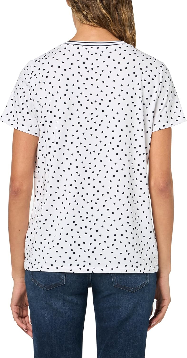image:imageNautica Womens Solid VNeck Short Sleeve TShirtBright WhiteNight Sky
