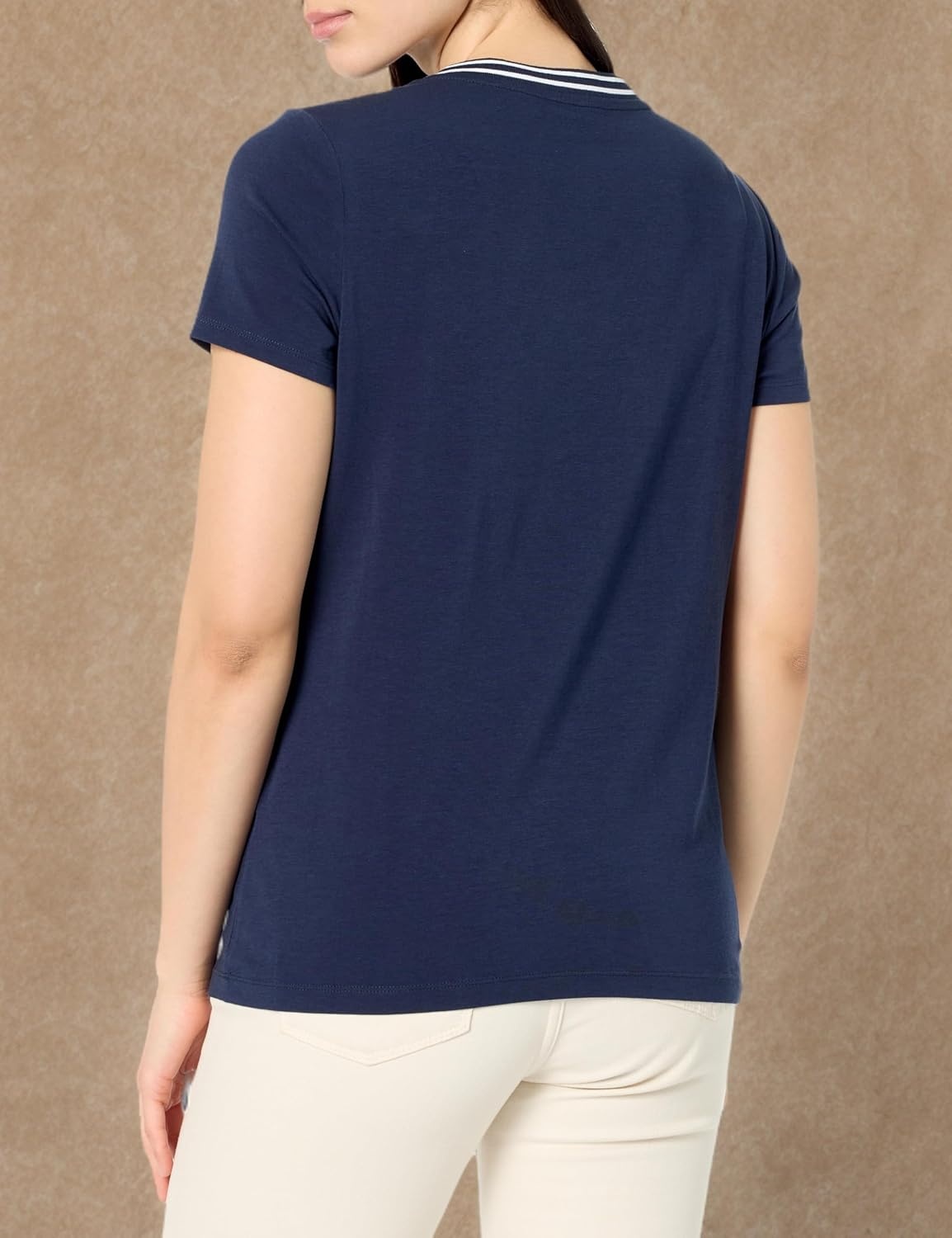 image:imageNautica Womens Solid VNeck Short Sleeve TShirtNight Sky