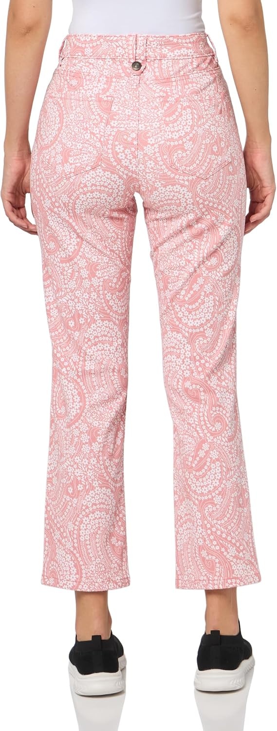 image:imageNautica Womens Straight Ankle Paisley Bay Straight Ankle PantsBridal Rose Bright White