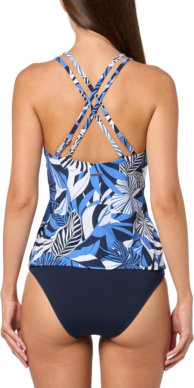 image:imageNautica Womens Tankini Swimsuit Set QuickDry UPF Bathing Suit Top Swim Beach Pool Resort WearBlue