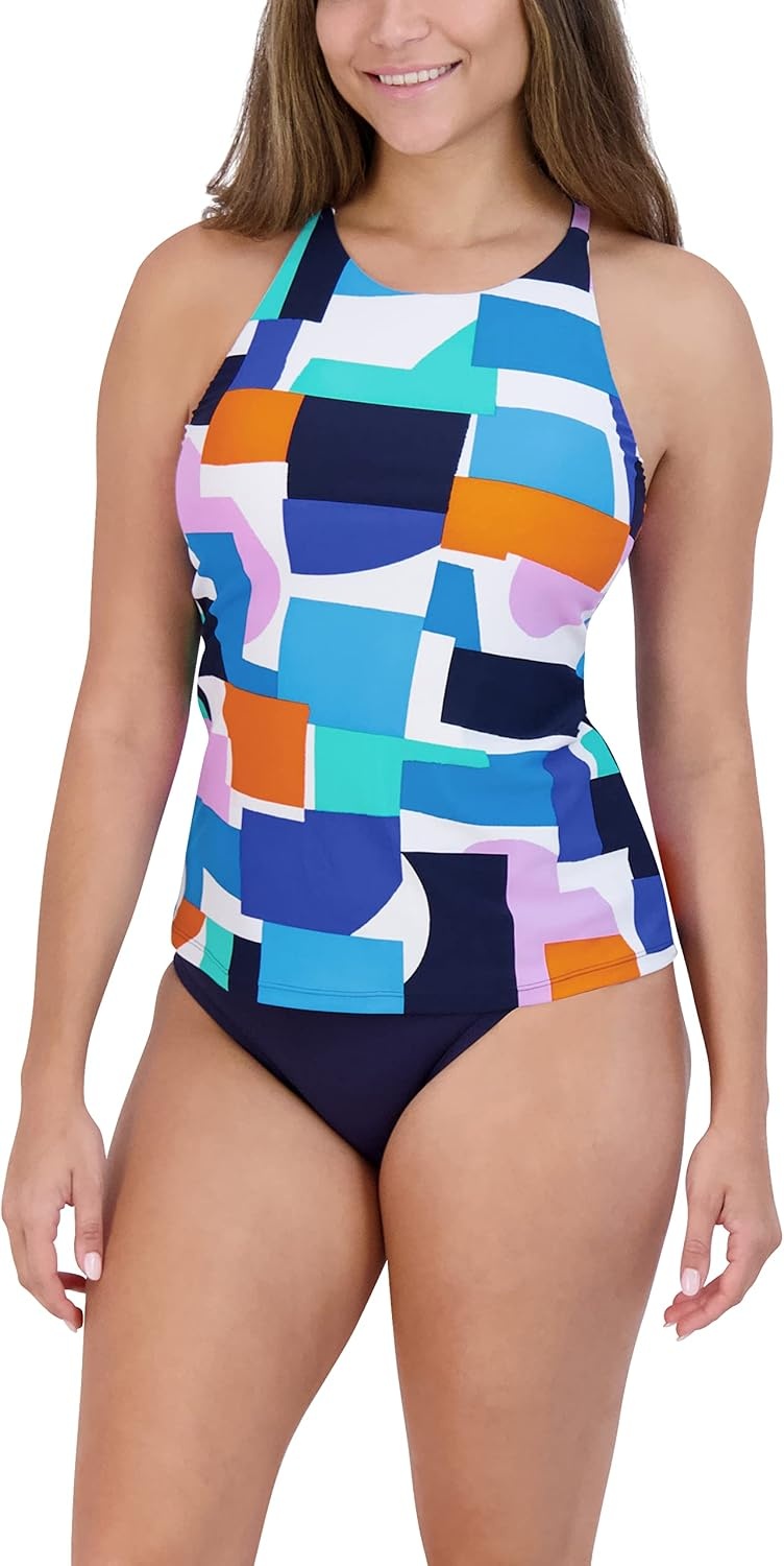 image:imageNautica Womens Tankini Swimsuit Set QuickDry UPF Bathing Suit Top Swim Beach Pool Resort WearCool Blue