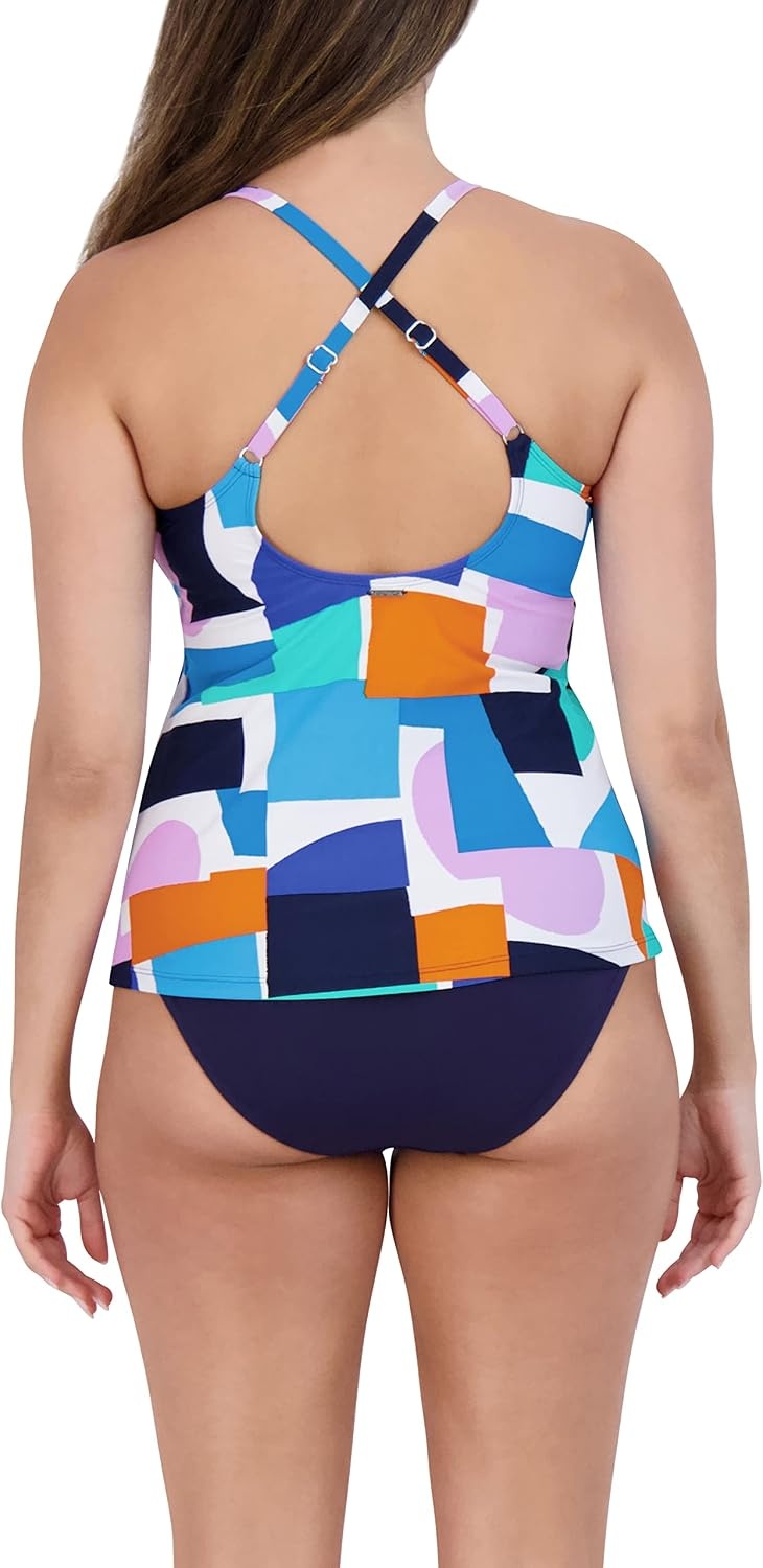 image:imageNautica Womens Tankini Swimsuit Set QuickDry UPF Bathing Suit Top Swim Beach Pool Resort WearCool Blue