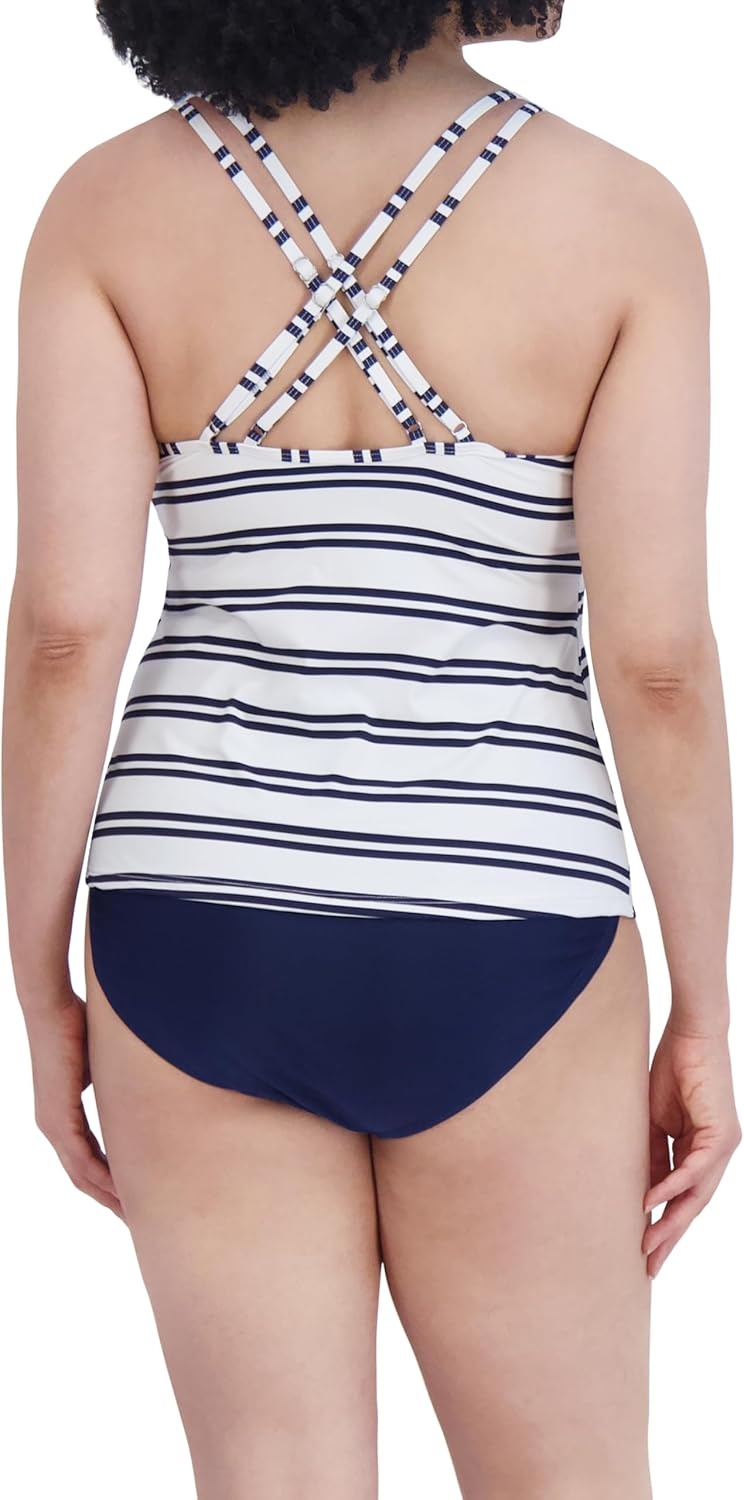 image:imageNautica Womens Tankini Swimsuit TOP QuickDry UPF Swim Beach Pool amp Resort WearBlue White