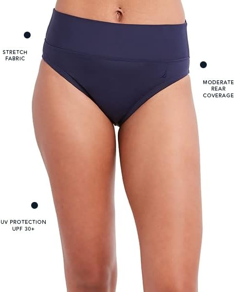 image:imageNautica Womens Tummy Control Bikini Bottom Swim Brief QuickDry Sun ProtectionBlack