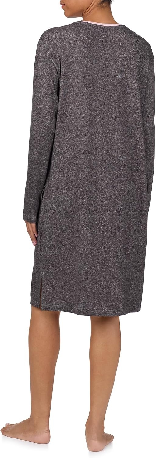 image:imageNautica Womens UltaSoft Sleepwear amp Loungewear Long Sleeve Sweater Knit Lightweight amp Cozy Nightgown Lounge DressGrey Heather