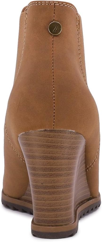 image:imageNautica Womens Wedge Boot Casual Fashion High Heel SlipOn Ankle BootiesTan Maala