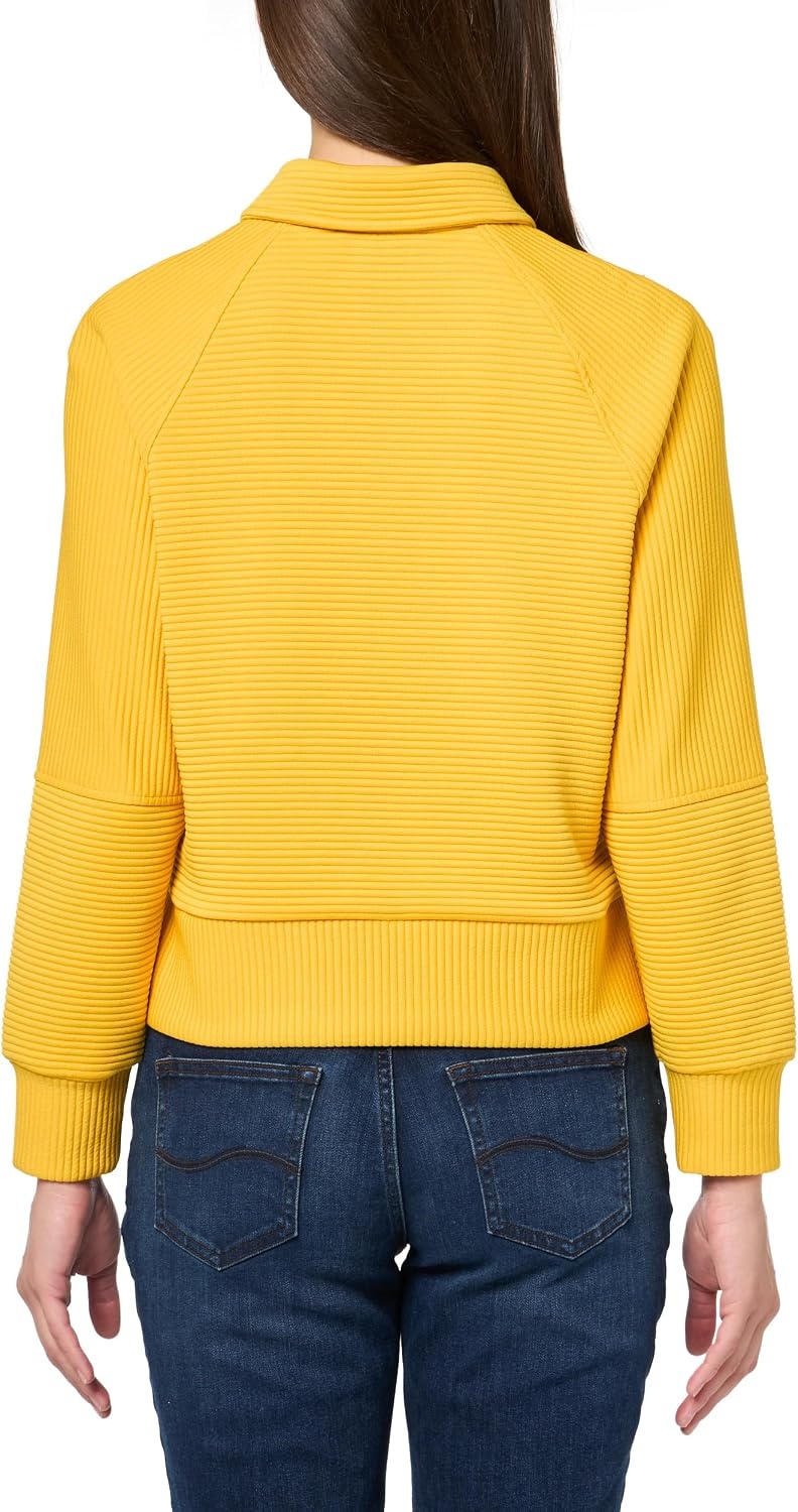 image:imageNautica Womens Zipper Collared Ribbed Pullover SweatshirtDeep Maize