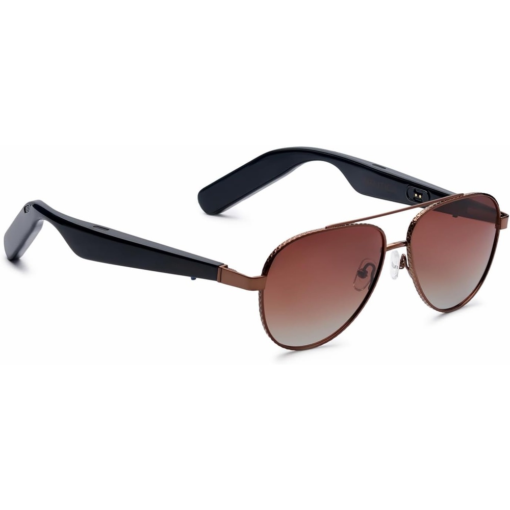 image:imageLucyd Nautica Commander Smart Sunglasses for Men amp Women Wireless Smart Glasses with Open Ear Speakers and Microphone Polarized UV400 Lenses Black Navy Blue StandardAdmiral Brown Gradient Wide