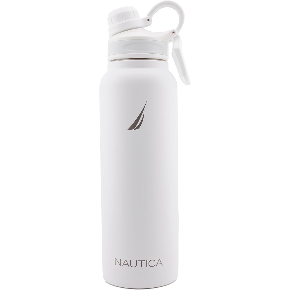image:imageNAUTICA Double Wall Stainless Steel Tumbler With ScrewOn Cap 40 oz Cold And Hot Drink WhiteWhite