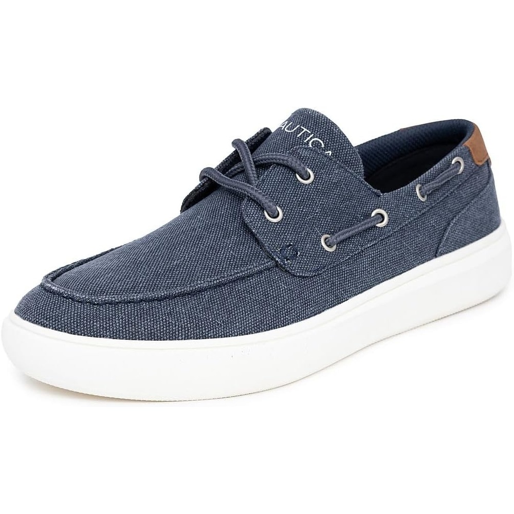 image:imageNAUTICA Mens LaceUp Boat Shoe Casual Loafers Comfort Sneaker Walking MoccasinNavy Canvas
