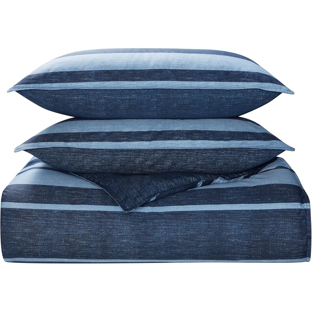 image:imageNautica Queen Comforter Set Reversible Bedding with Matching Shams Stripe Room Decor College Dorm Room Essentials Bay Shore NavyNavyBlue