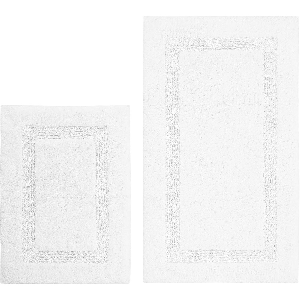 image:imageNautica Runner Rug Soft amp Absorbent Tufted Cotton Bath Rug with SkidResistant Backing OekoTex Certified Peniston Brown 60 x 22Peniston White