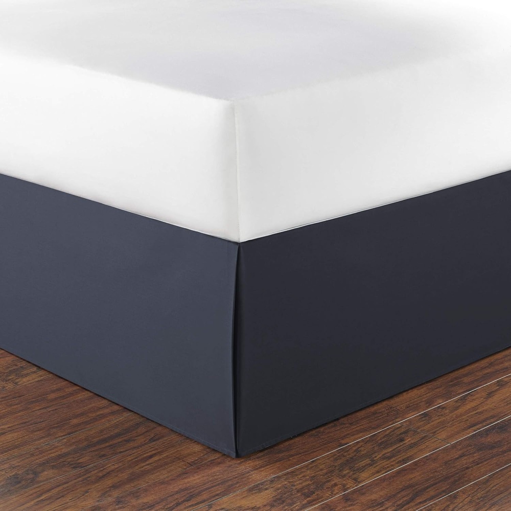 image:imageNautica Twin Bed Skirt 100 Cotton Bed Skirt with 15 Drop Split Corner Design amp Secure Platform Fit Tailored Bedding Style Navy BlueNavy