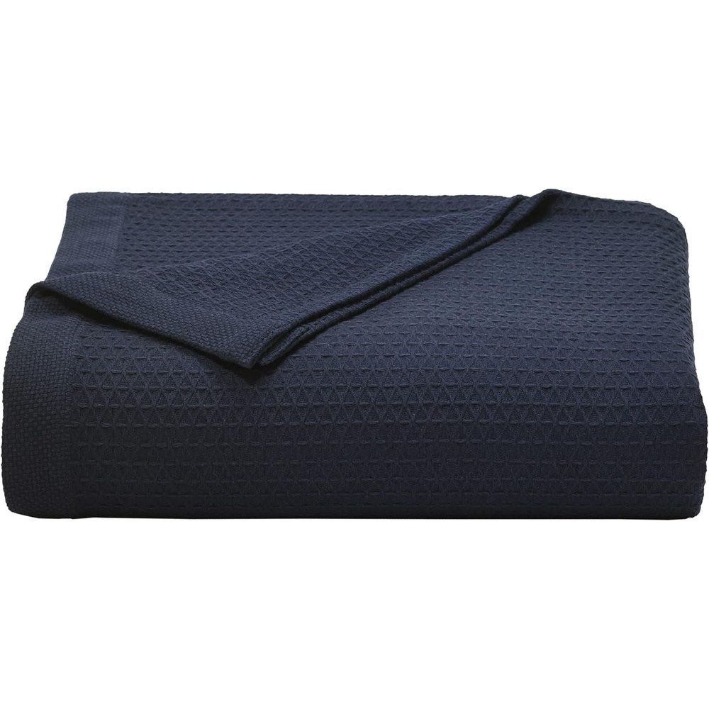 image:imageNautica Twin Blanket Diamond Weave Cotton Bedding MediumWeight for All Seasons Ideal Dorm Essentials OekoTex Certified Baird GreyBaird Navy