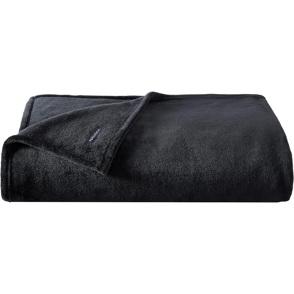 image:imageNautica Twin Size Blanket UltraSoft Plush Fleece for Bed or Couch Medium Weight Bedding for AllSeason Comfort BrownSolid Black