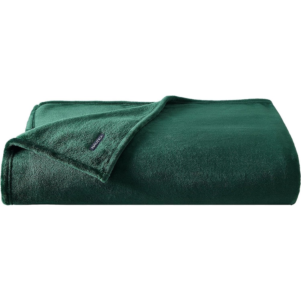 image:imageNautica Twin Size Blanket UltraSoft Plush Fleece for Bed or Couch Medium Weight Bedding for AllSeason Comfort BrownSolid Dark Green