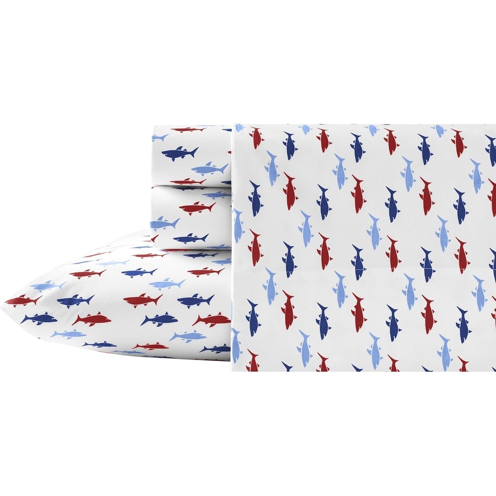 image:imageNautica Twin Size Sheet Set Crisp Cotton Percale Bedding with Matching Pillowcase Lightweight amp Breathable Bed Sheets Deep Pocket College Dorm Room Essentials Star Spangled BlueCostazul