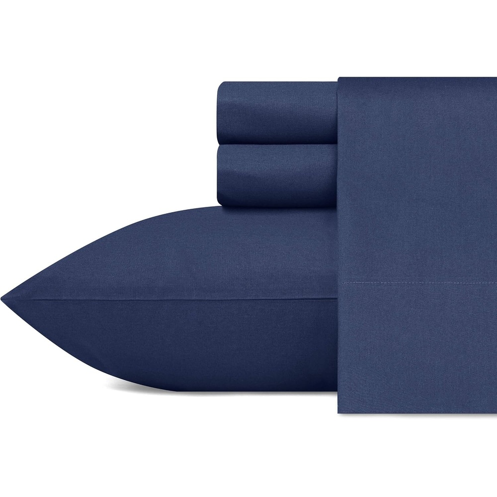 image:imageNautica Twin XL Size Sheet Set Crisp Cotton Percale Bedding with Matching Pillowcase Lightweight amp Breathable Bed Sheets Deep Pocket College Dorm Room Essentials Captains BlueCaptains Blue